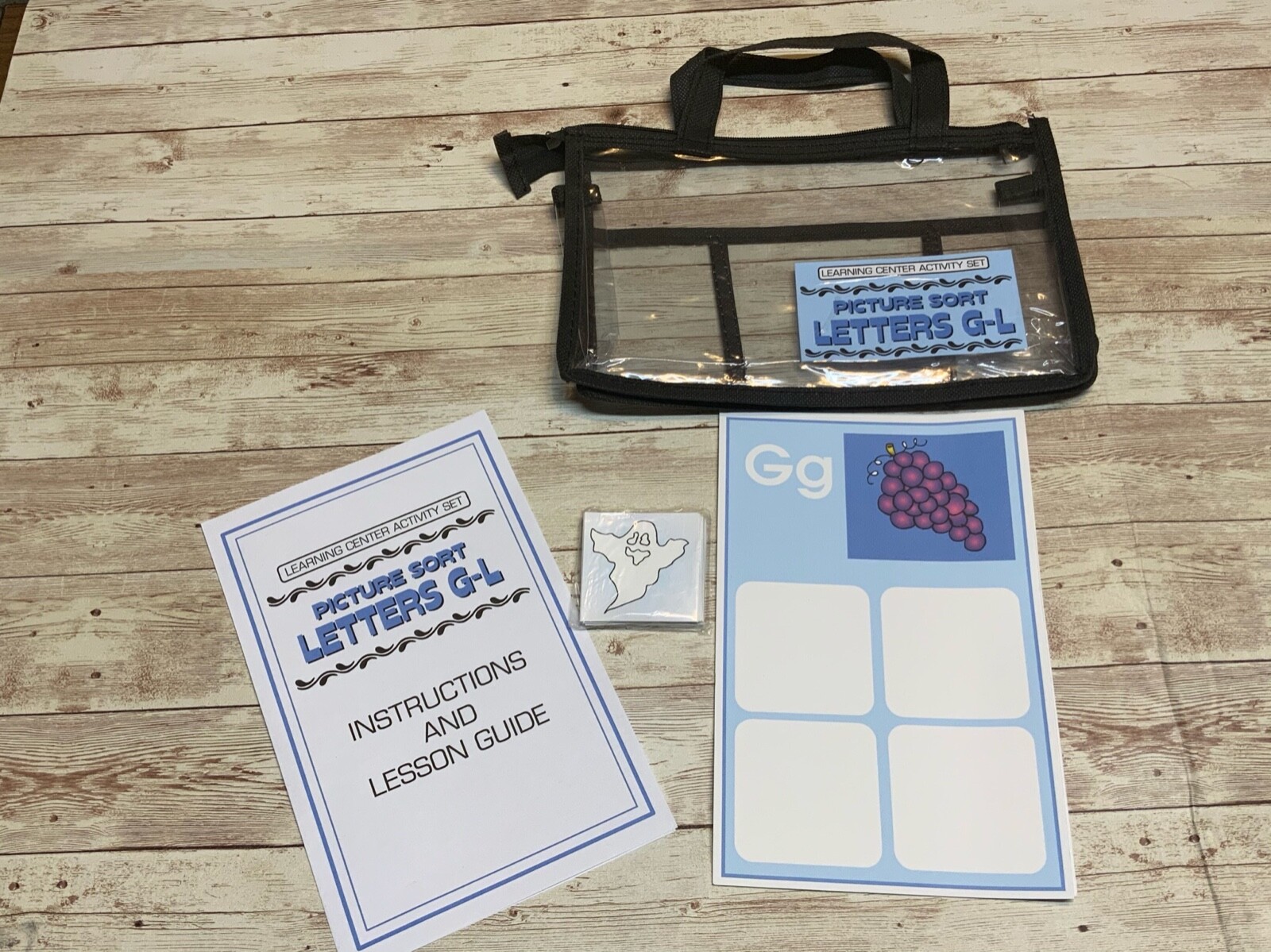 Learning Center Activity Set – Letters G – L Picture Sorting – Learning Center