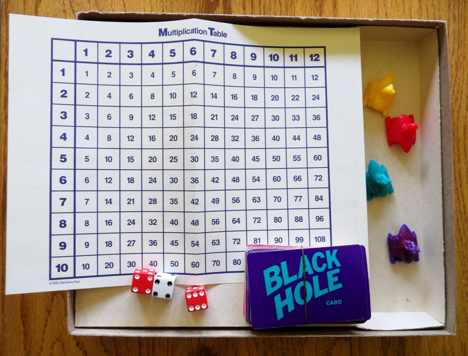 1985 Discovery Toys X From Outer Space Multiplication Learning & Practice NEW