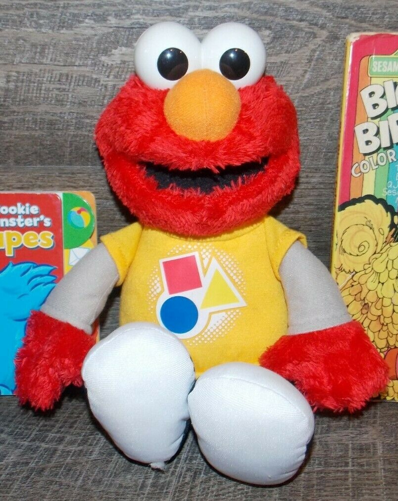 Sesame Street Colors & Shapes Bundle – ELMO Doll Talks Sings + 2 Board Books