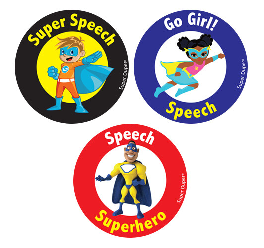Speech Superheroes 2 inch Stickers – Super Duper – 100 Count