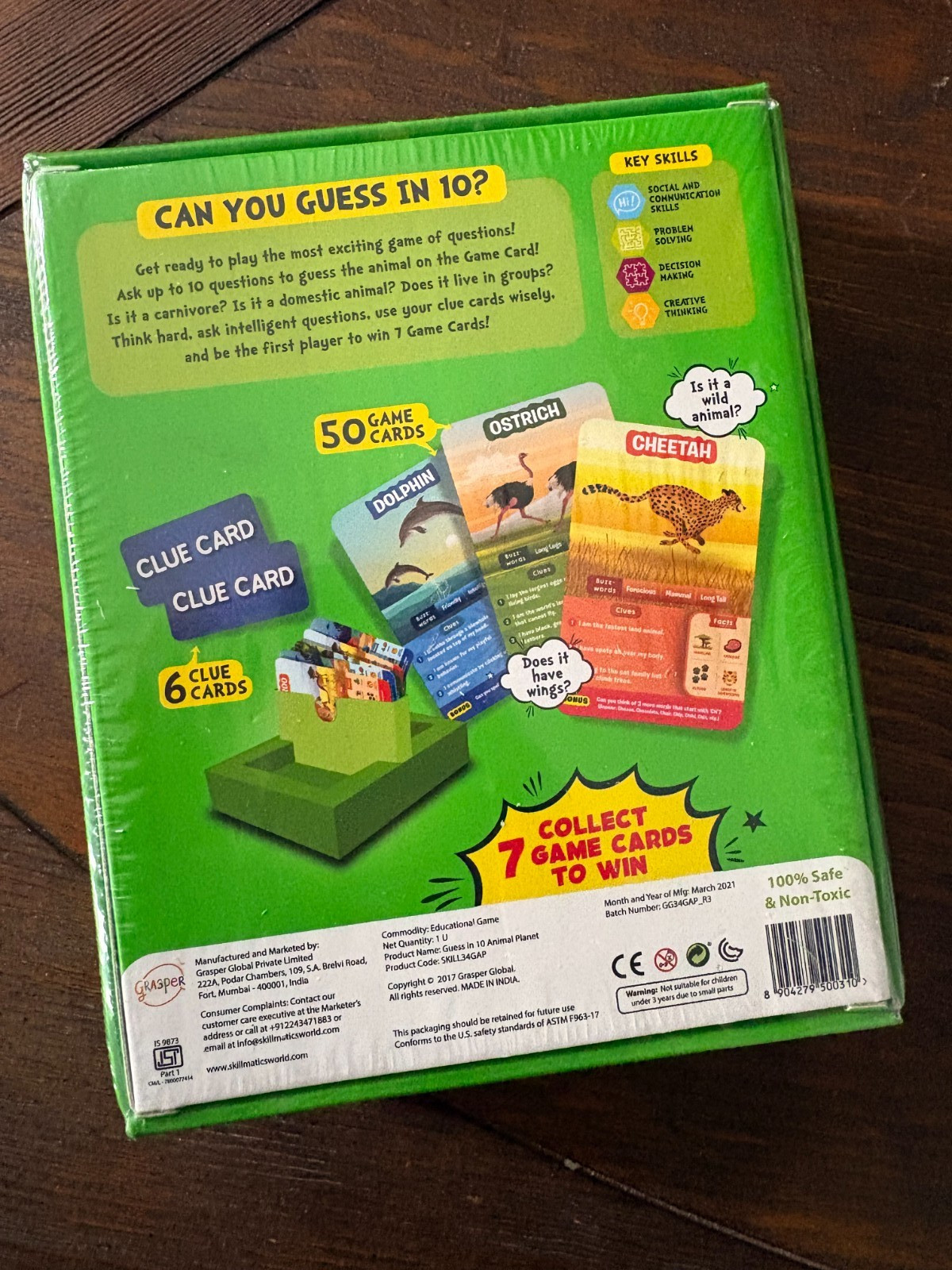 Skillmatics Guess in 10 Animal Planet Educational Game Animals Trivia Cards