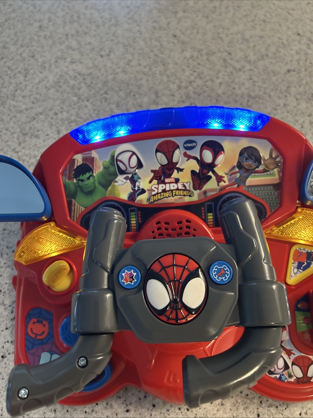 VTech Spidey & His Amazing Friends 2-in-1 Interactive Driver Educational Toy,