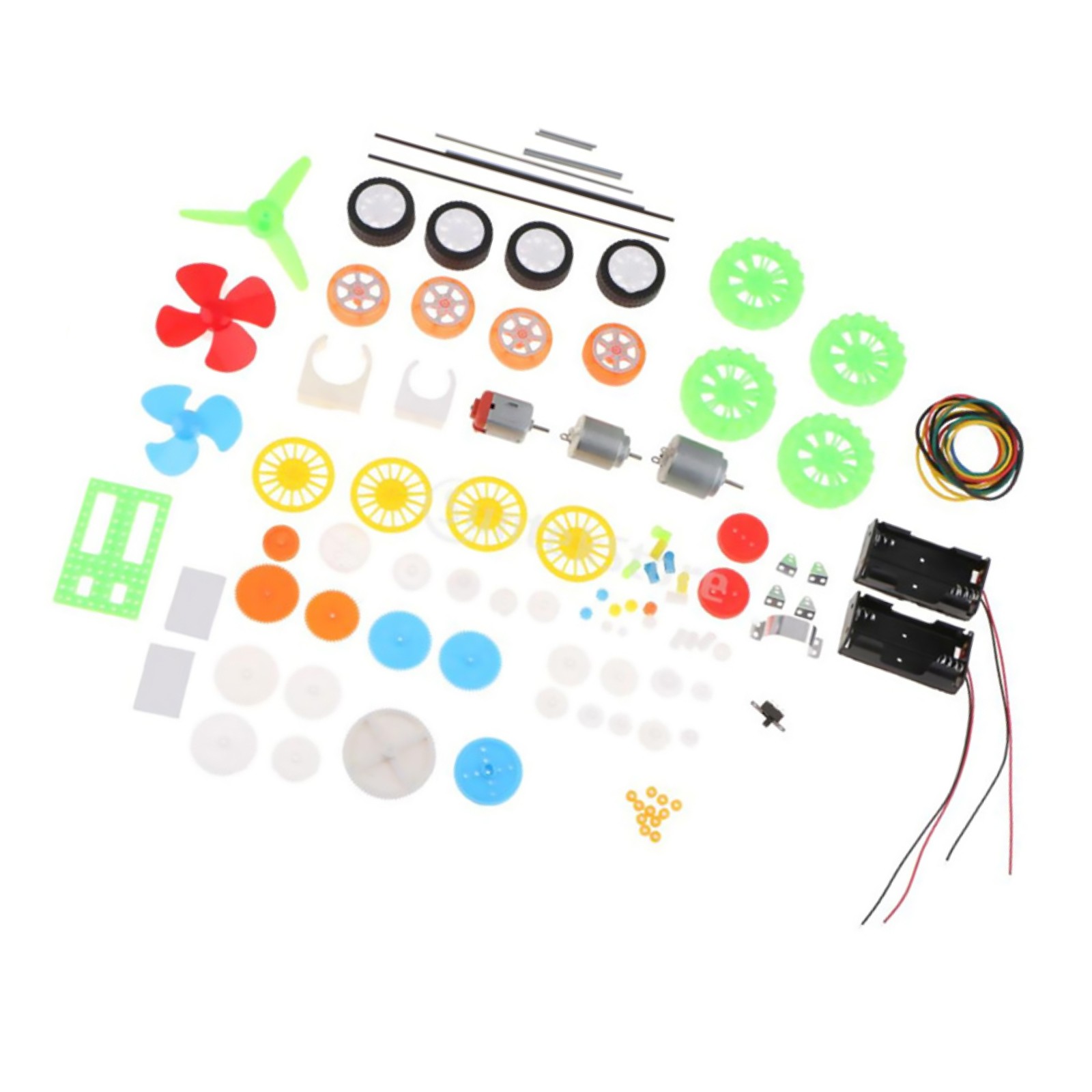 112 IN 1 Plastic Gears Motor Tires DIY Set Car Accessories Educational Toys new