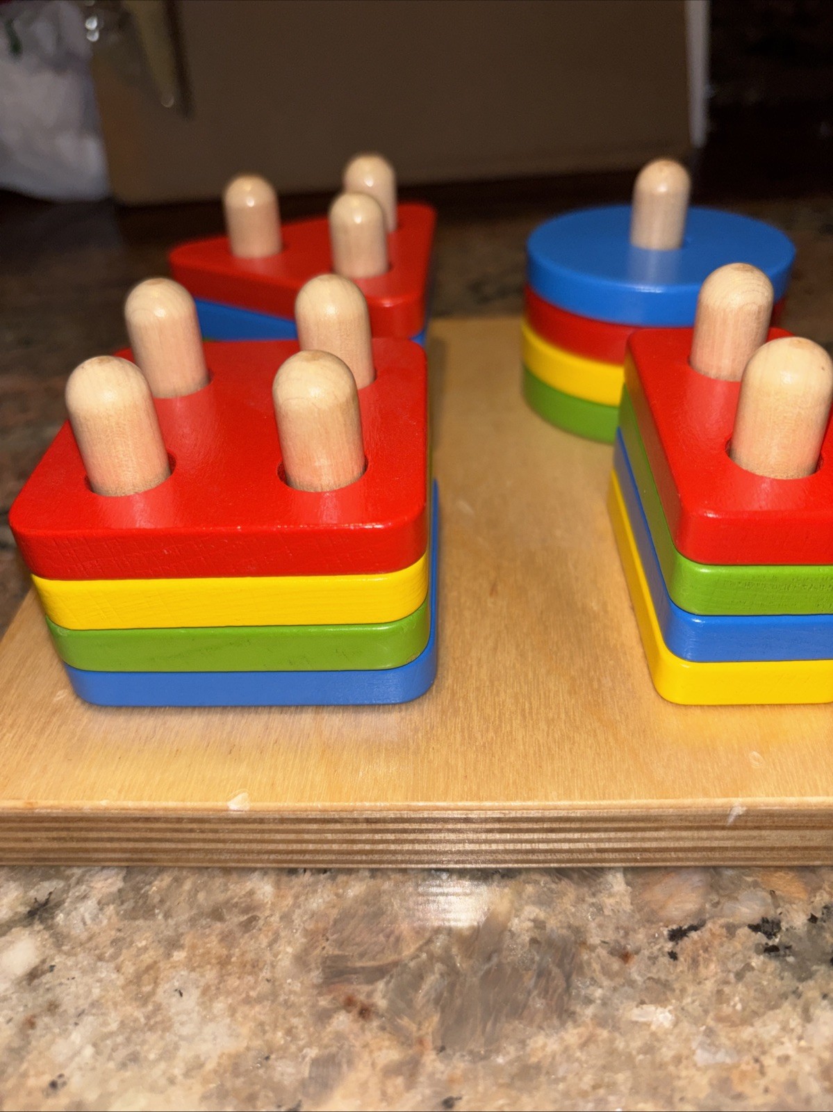 LAKESHORE Sort A Shape Activity Board / Developmental Wooden Toy #19217