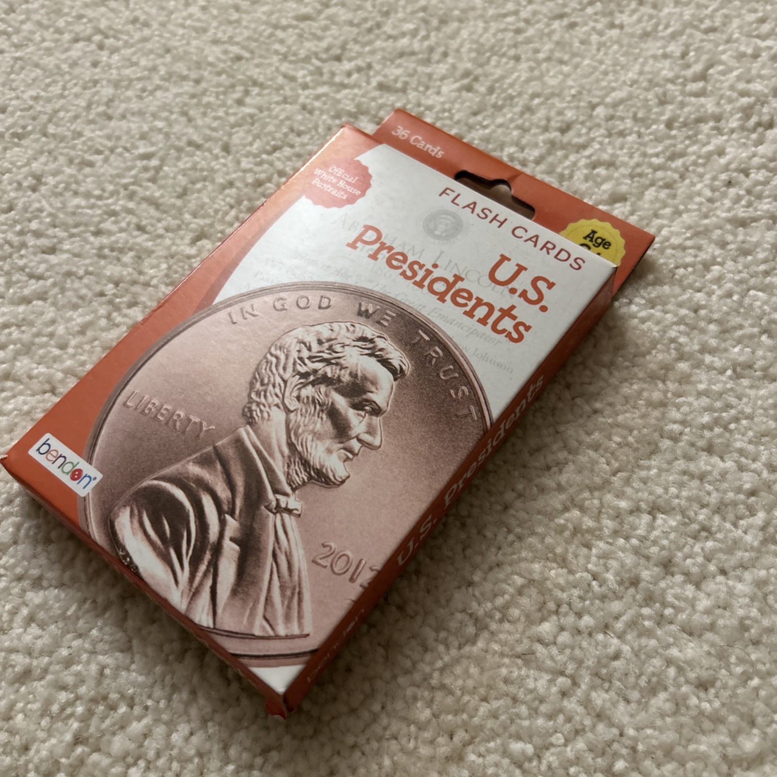 PRESIDENTS of the United States FLASH CARDS Bendon 36 Cards 2015