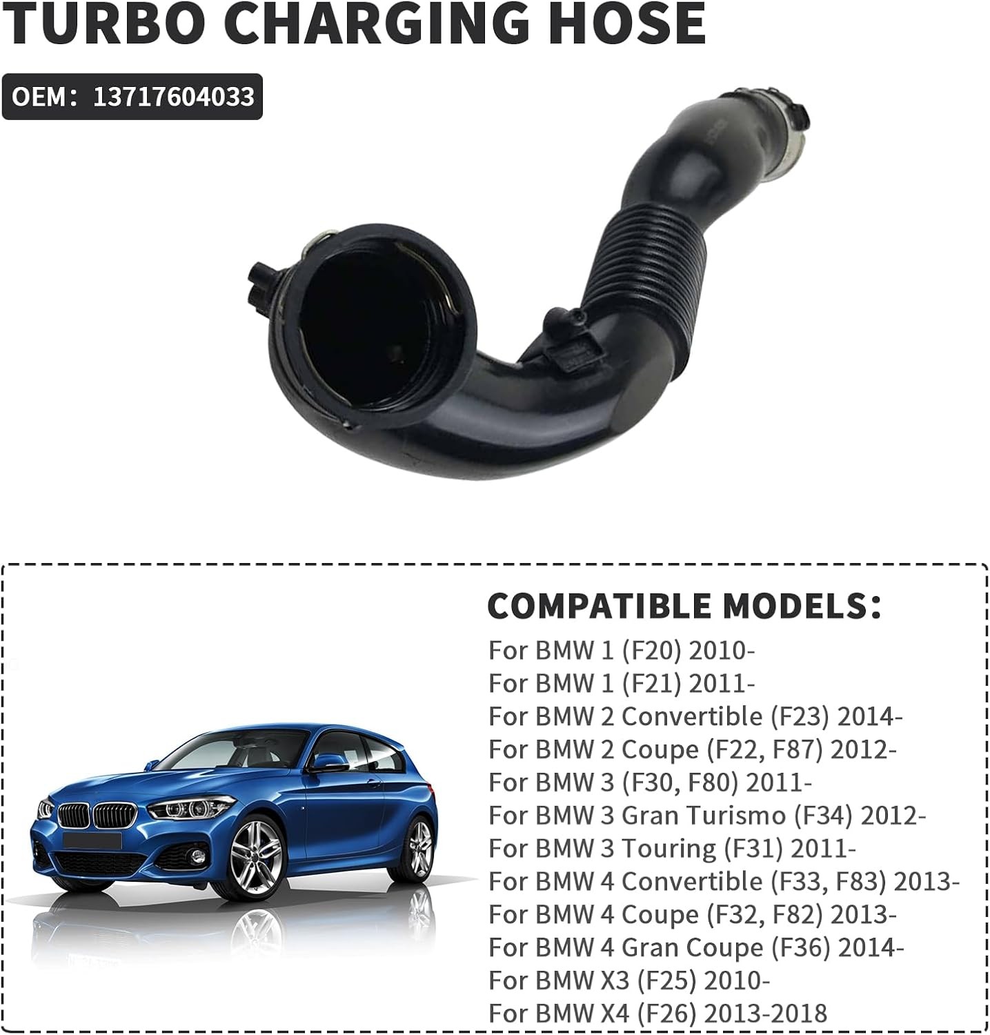 Turbocharger Intercooler Pipe 13717604033 for BMW X3 X4 335i 7604033