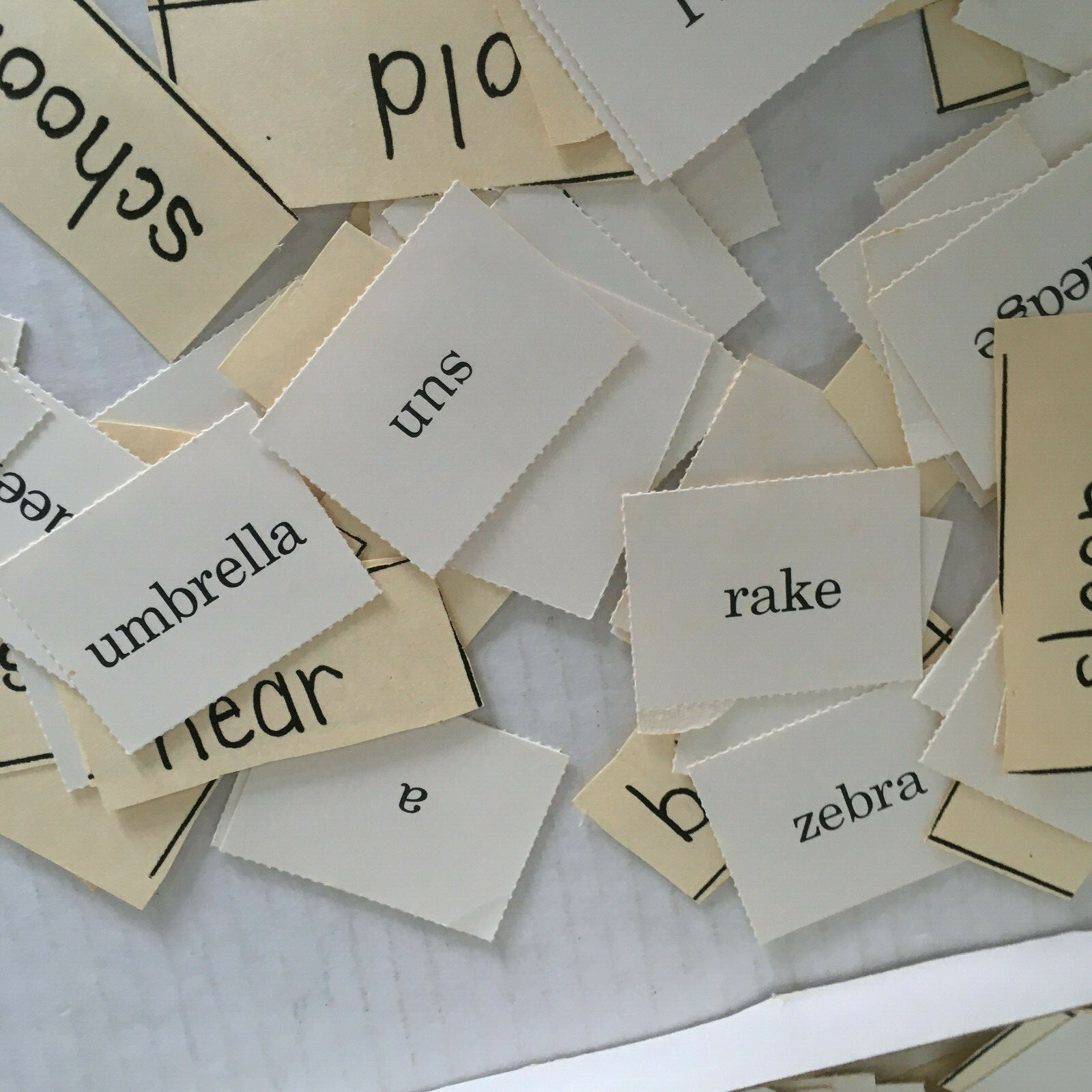 Vintage my word box learning toy paper craft art paper collage supplies