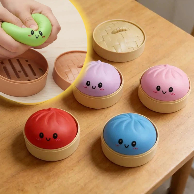 Large Dumpling Stress Ball Colorful Squishy Bun Sensory Kids Toy Anxiety Relief