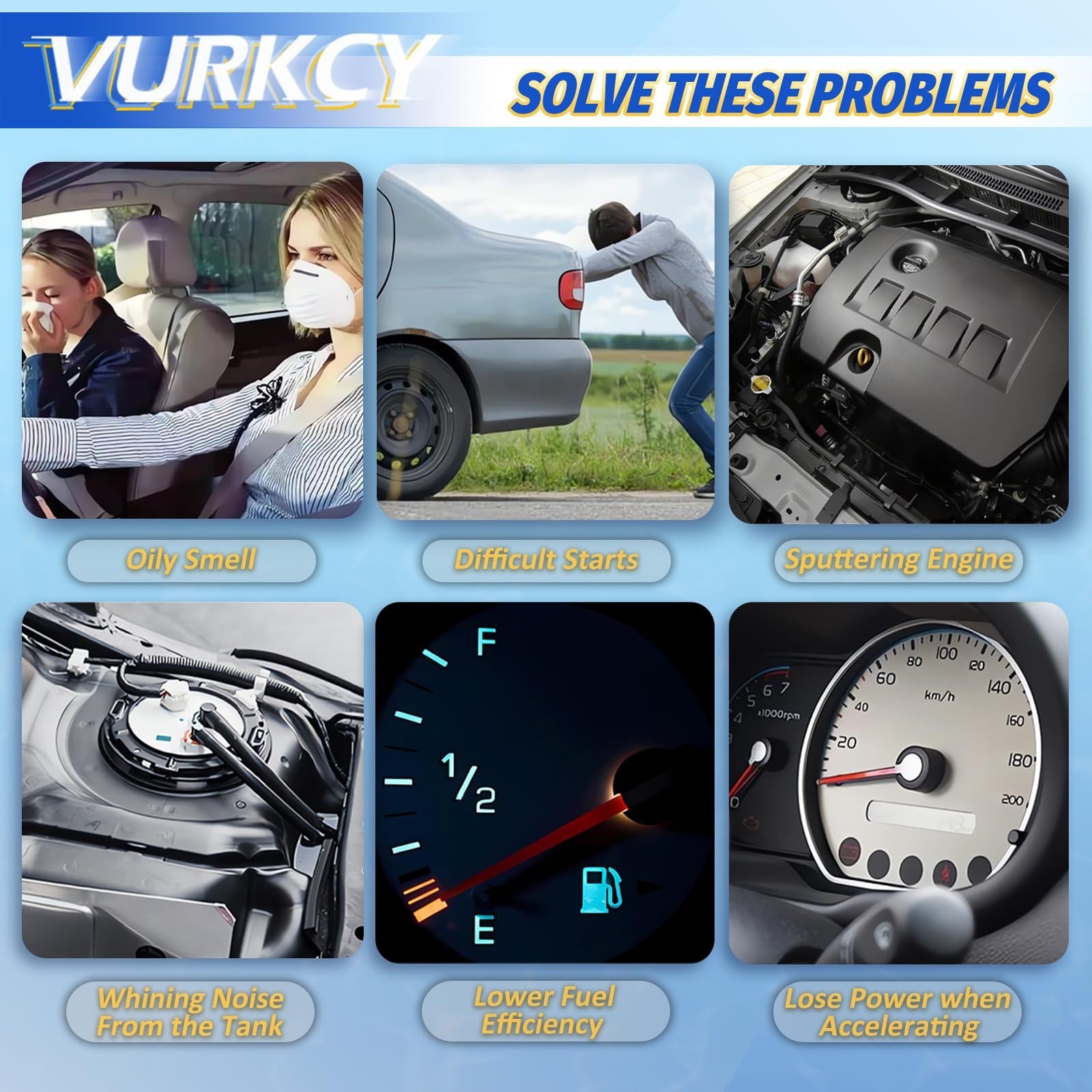 Vurkcy Electric Fuel Pump Module Assembly with Sending Unit Compatible with 2…