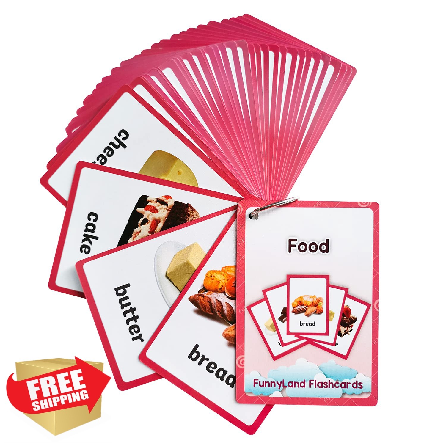Lilias Food Flash Cards Toddler Preschool Learning Toy 35 Cards