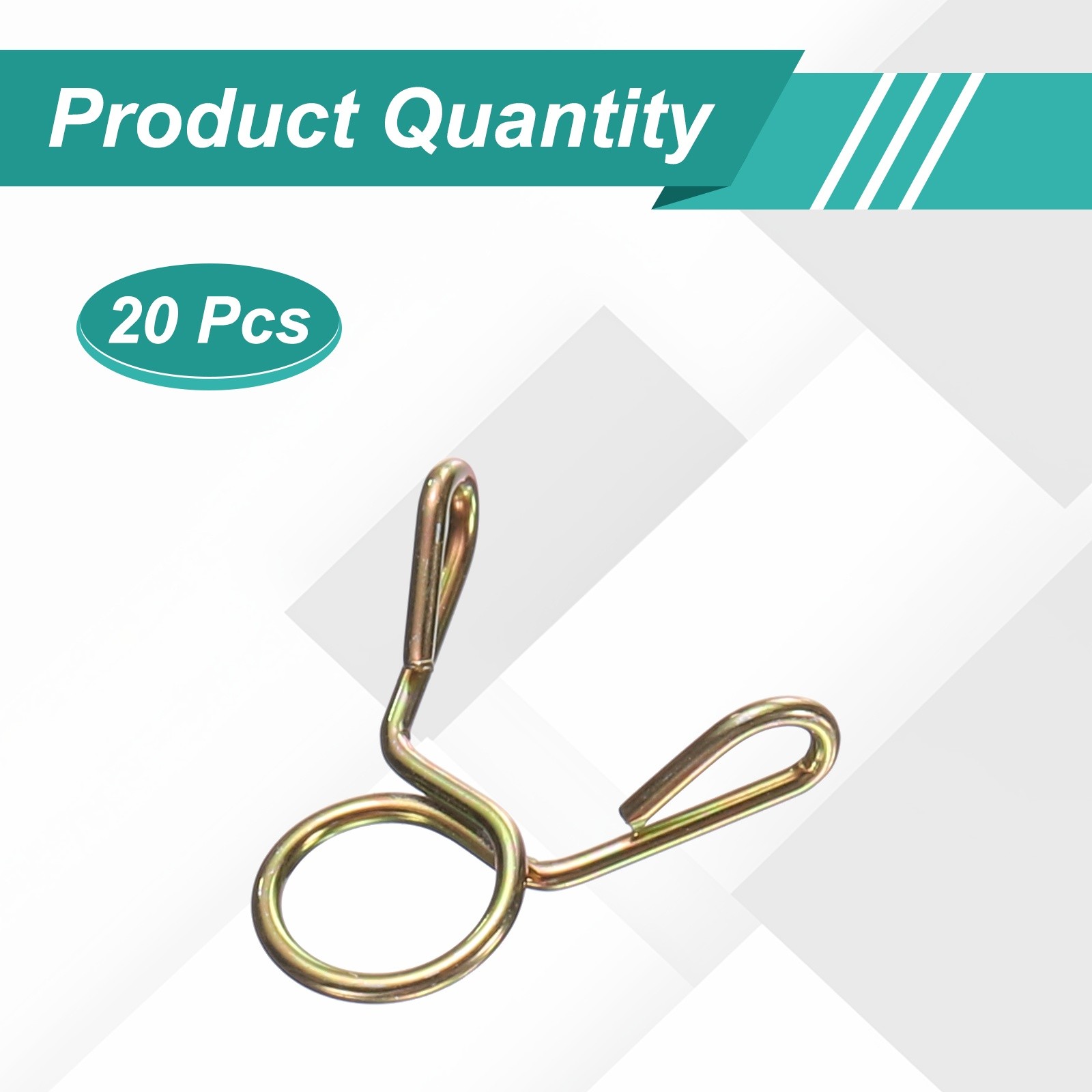 20Pcs 5mm ID 6.6mm OD Fuel Line Hose Clips 65Mn Spring Clips Clamps Gold