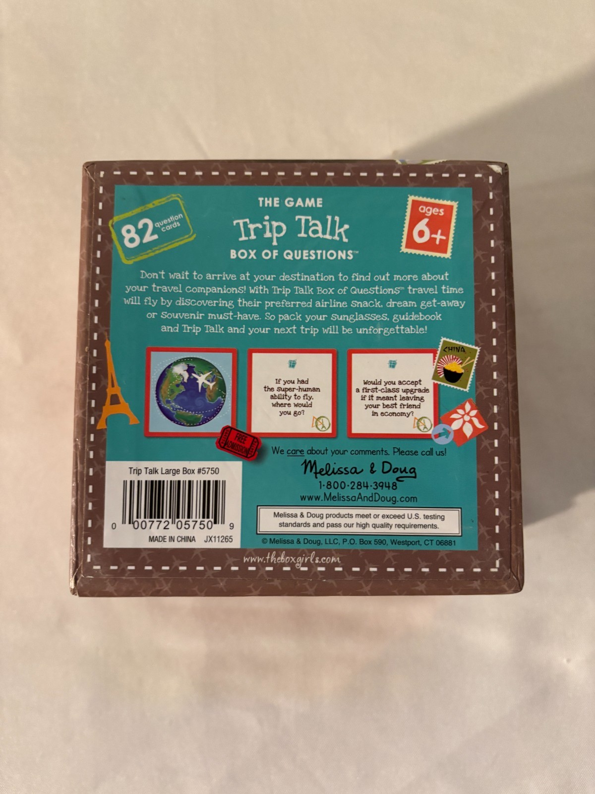 Melissa & Doug The Game TRIP TALK Box of 82 Questions For Ages 6+ – NEW