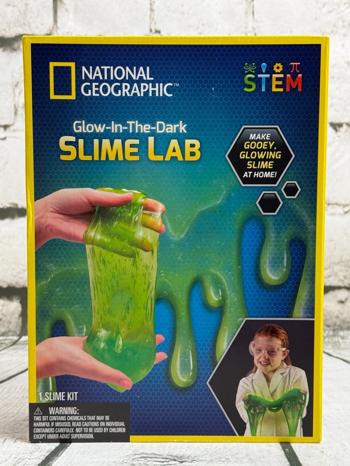 National Geographic STEM GLOW IN DARK Slime Lab~ Amazing Worms Chemistry Kit LOT