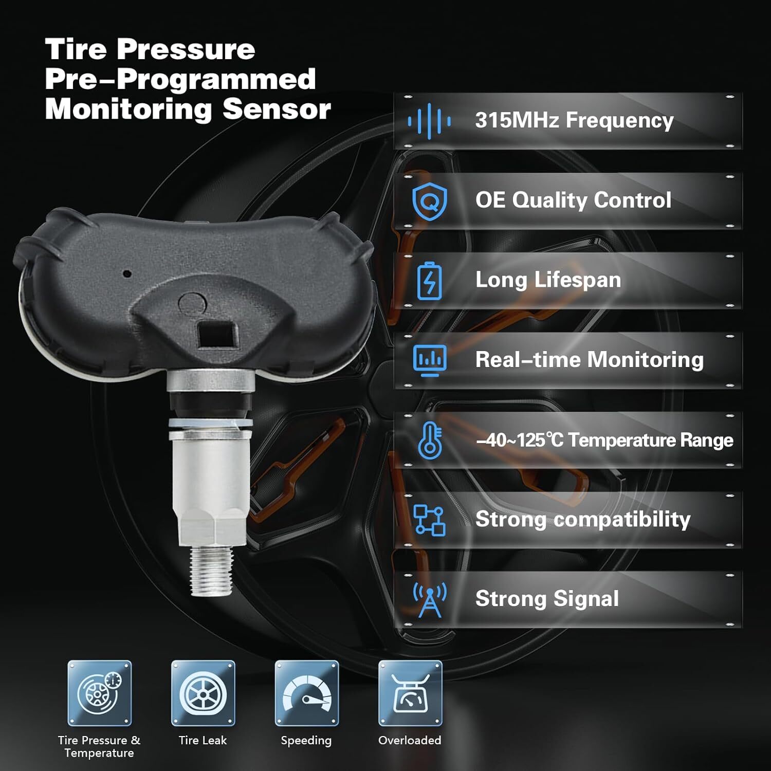 TPMS Sensor 315MHz Tire Pressure Monitoring System Sensor Compatible for Toyota