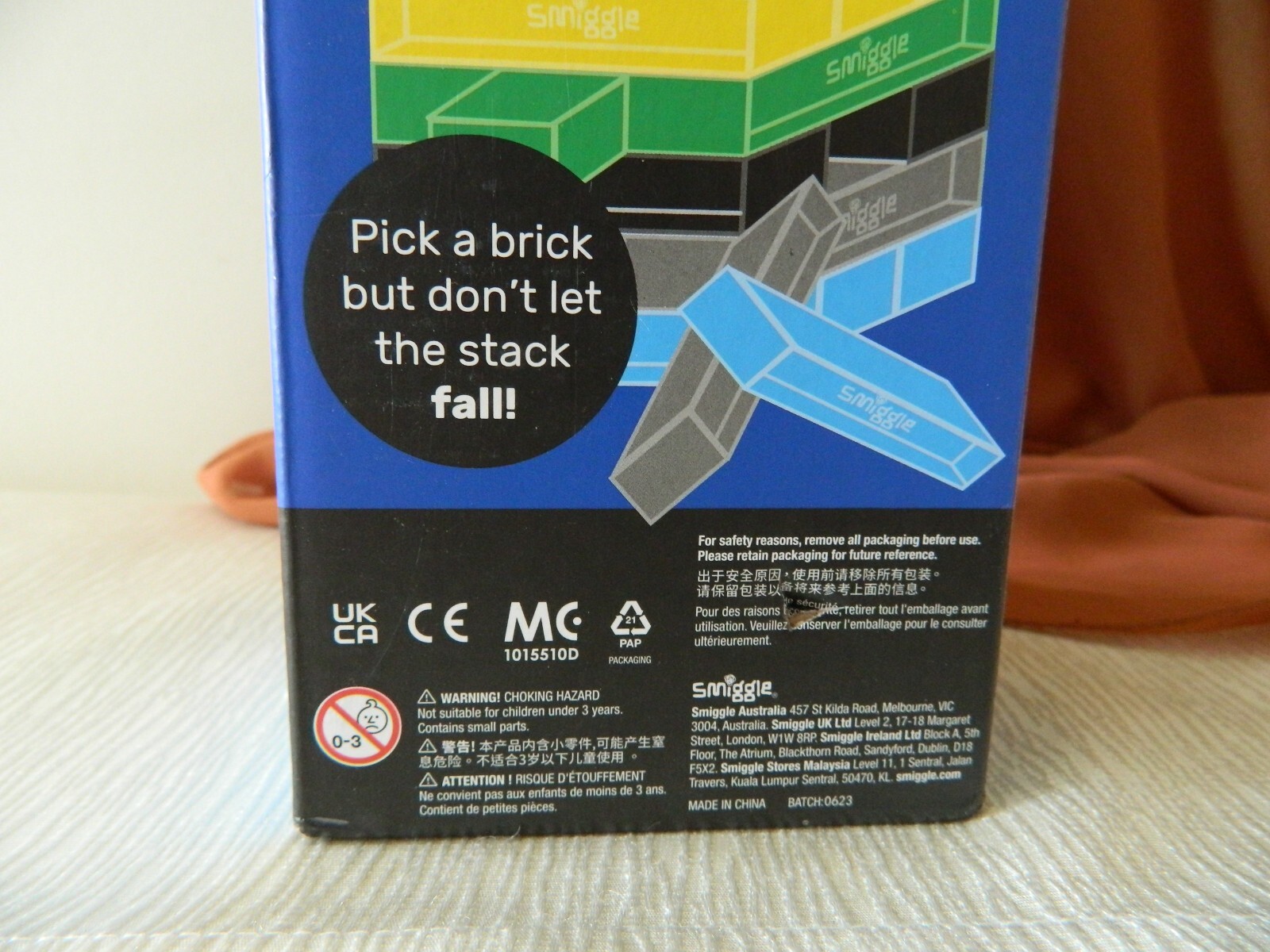 New Smiggle STACK’EM Stacking Bricks Game Gift For Age 6+ Plastic Original Box