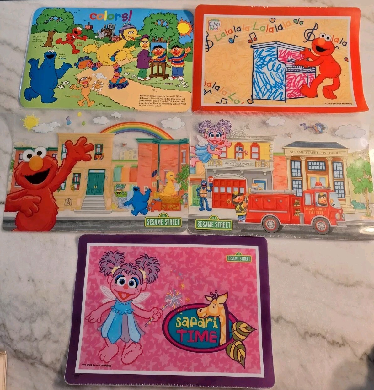 Sesame Street Colors 2002 Activity Mat Preschool Homeschool Lot Of 4 2009