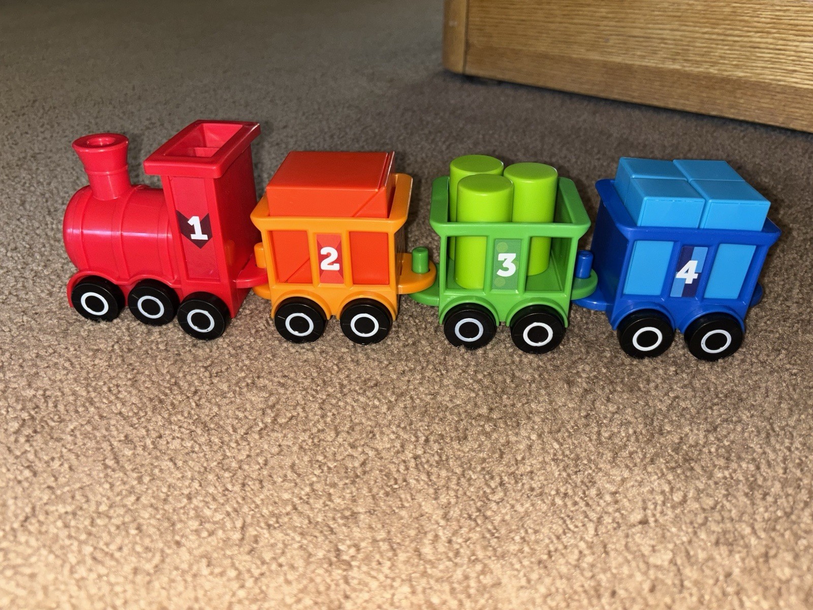 Learning Resources Train Set Toy Plastic & Blocks Colors Numbers 4 Cars Trains