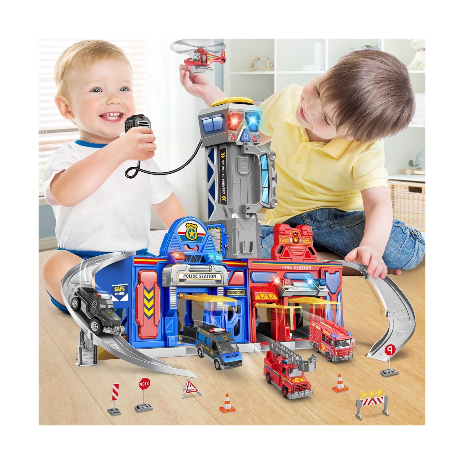 Ochido Boys Toys for 3 4 5 6 Years Old,Large City Action Playset Ki… Fast Ship