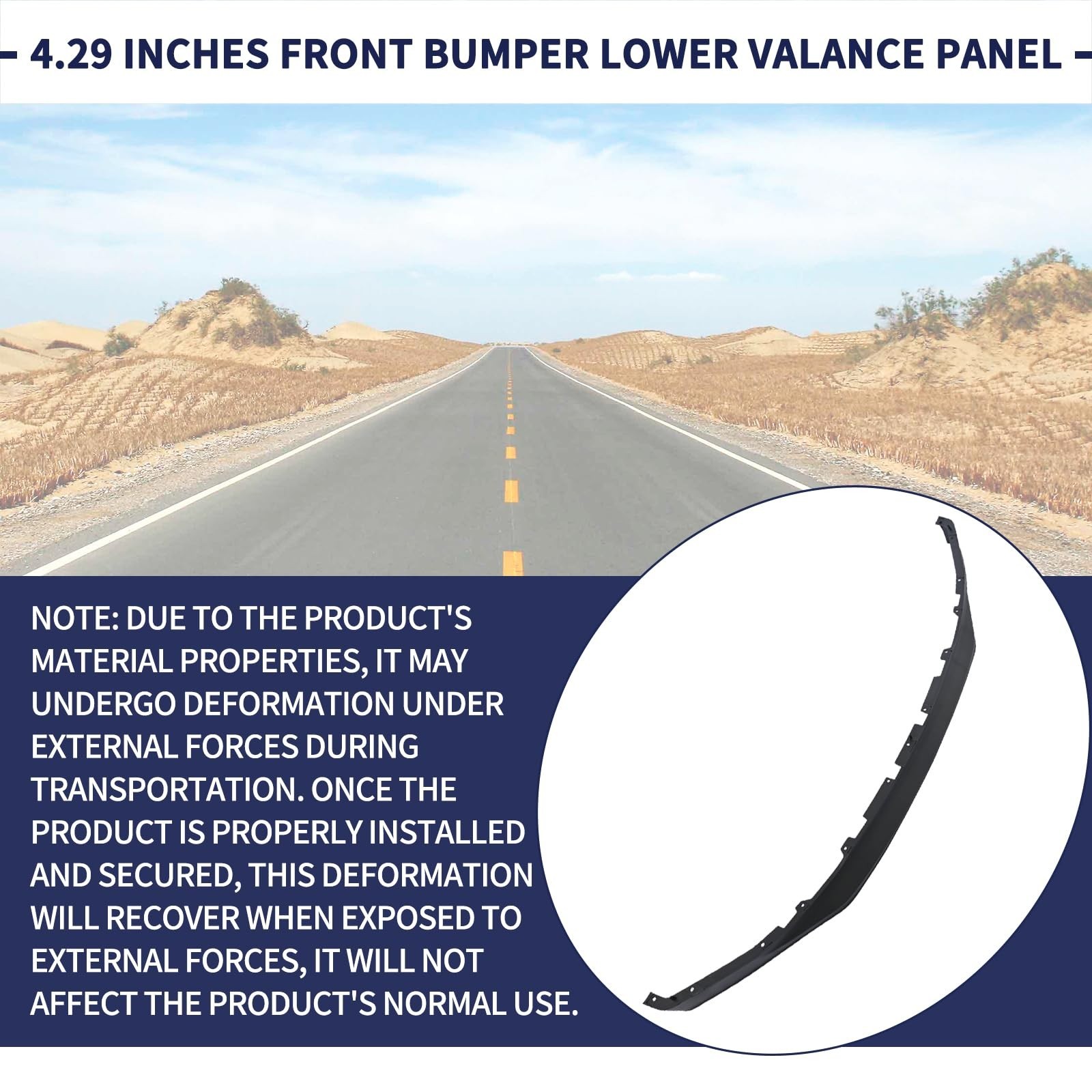 4.29 inches Front Bumper Lower Valance Panel PC3Z-17626-BA PC3Z17626BA Compat…