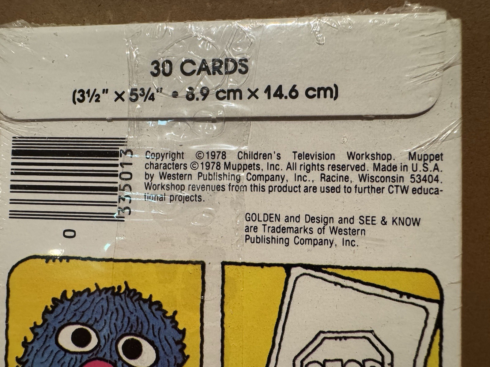 Golden Sesame Street See and Know Word Cards Featuring Grover 1978 New/Sealed