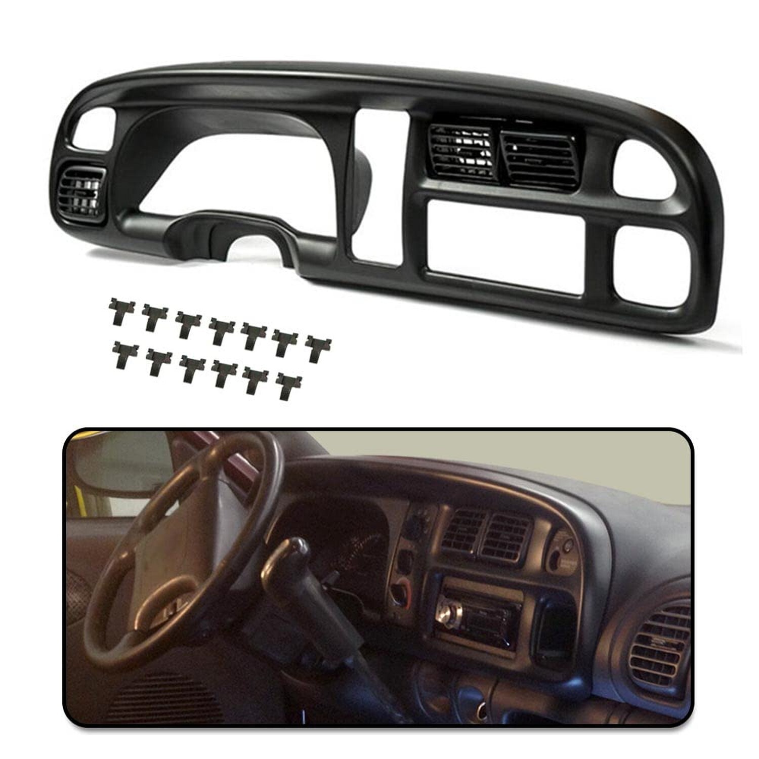 PIT66 Dash Board Bezel Cover Compatible with 1998 1999 2000 2001 2002 Dodge R…