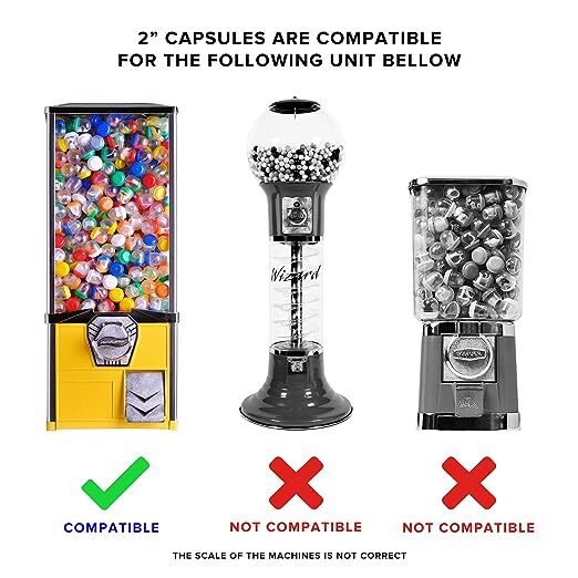 2” Frosty-Clear Acorn Capsules 50 Pcs Empty Toy Capsules 51 mm Prize Machine