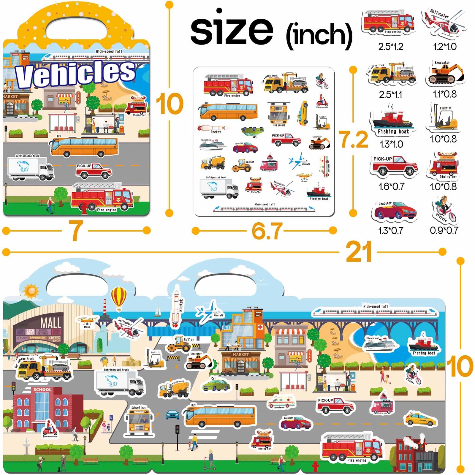 iGetooy 6 Sets Reusable Sticker Book for Toddlers 1-3, Jelly Sticker Books for T