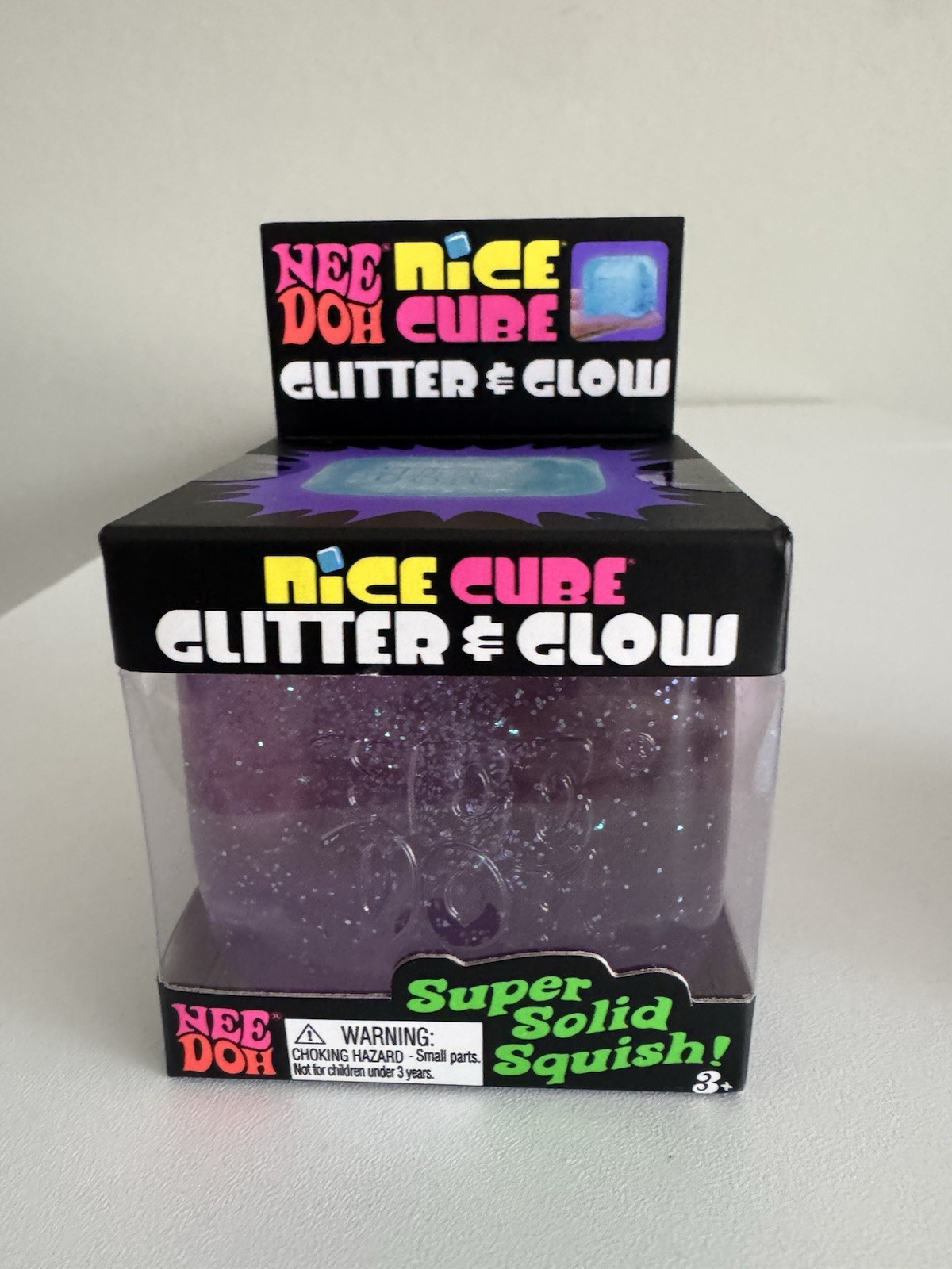 NeeDoh Nice Cube Glitter & Glow Lot of 2 New Sealed Squish Toy