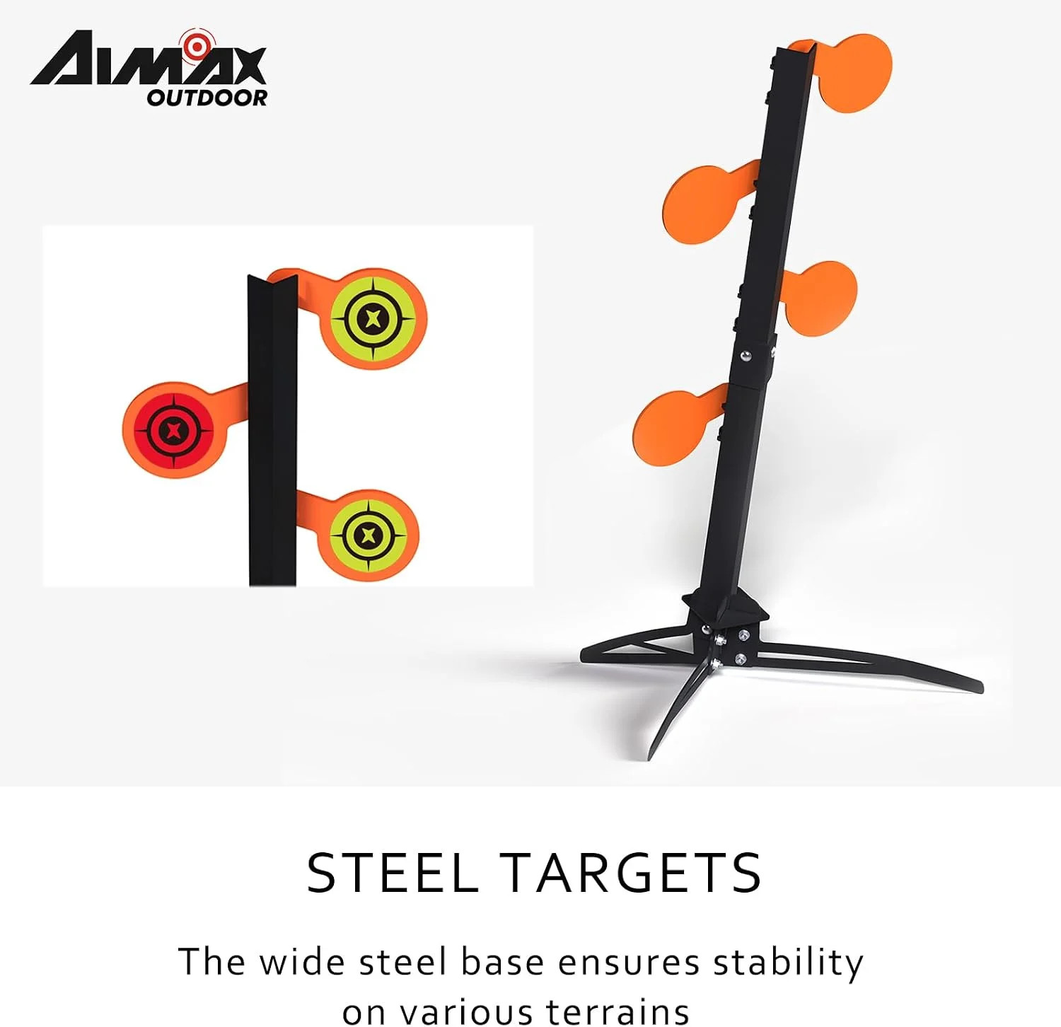 AR500 Dueling Tree Target Kit, 4-Piece 1/4″ Thickness Steel Paddles for .22 Rimf