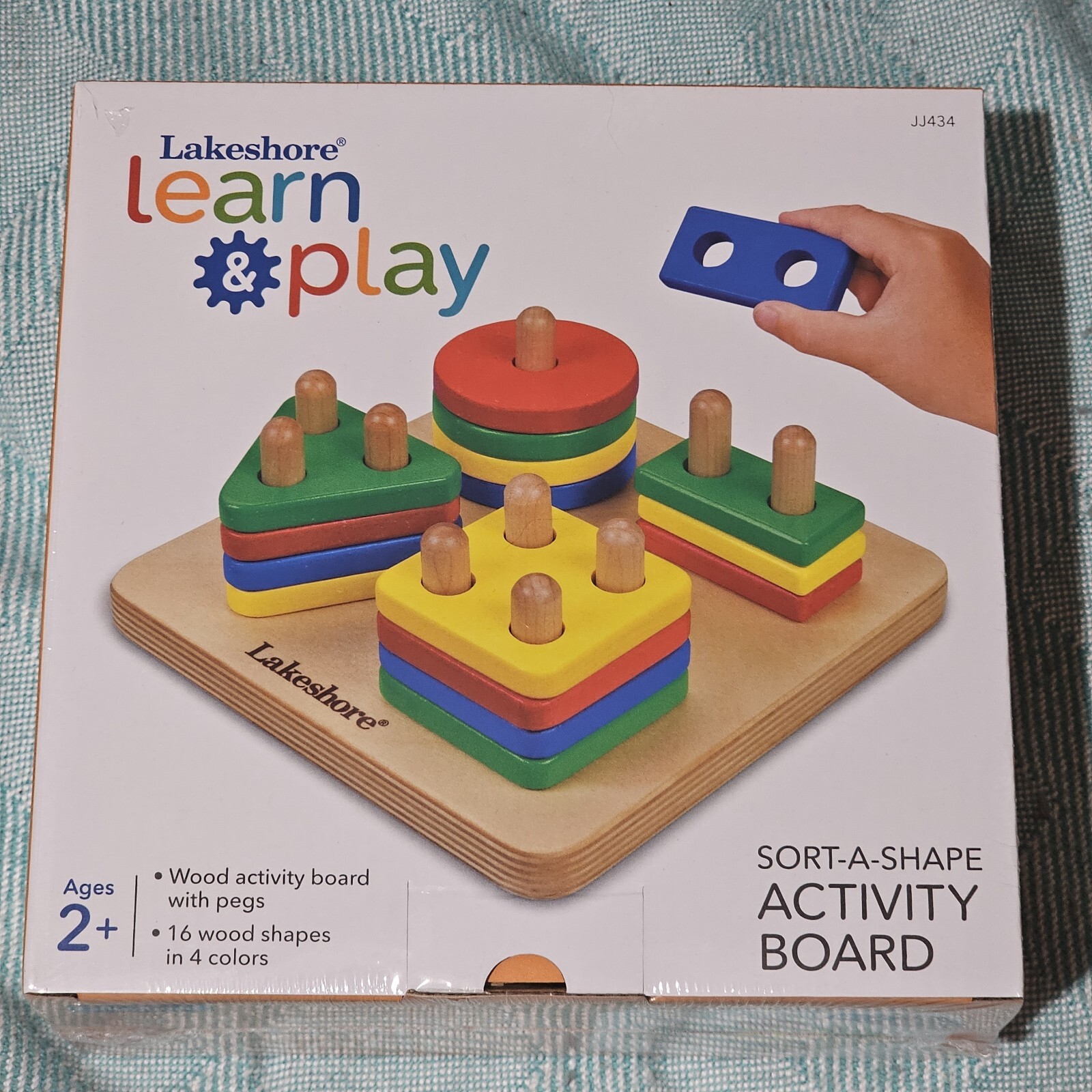 LAKESHORE learn & Play Sort-A-Shape Activity Board Developmental Wooden Toy