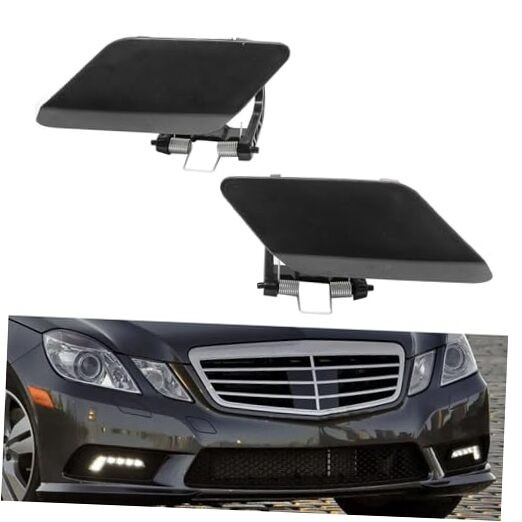2Pcs Headlight Washer Cover Fit for Mercedes-Benz E350 E400 E550 2010-2013