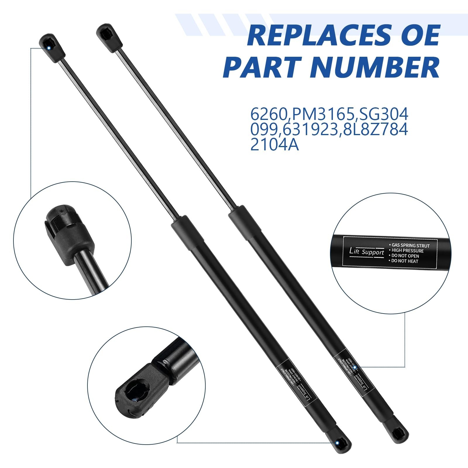 6260 Rear Window Glass Shocks Struts Lift Supports for Ford Escape 2008-2012,…