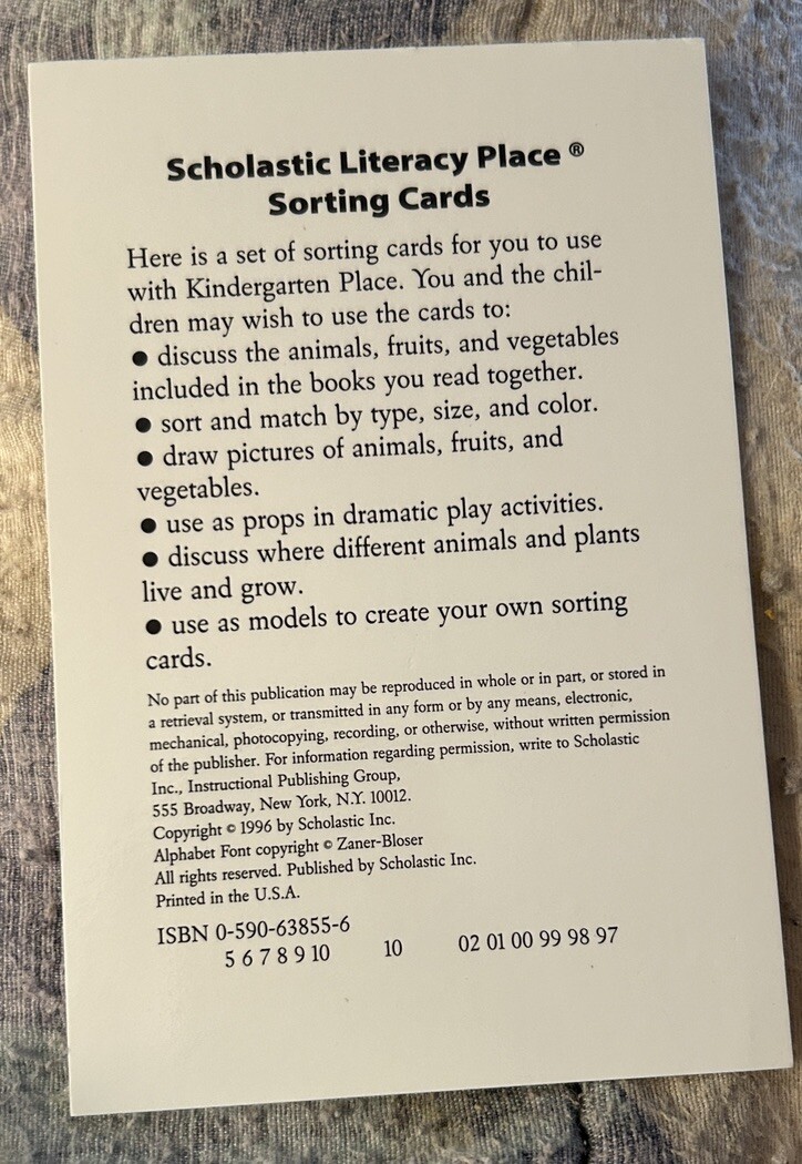 Scholastic Literacy Place Sorting Cards – 40