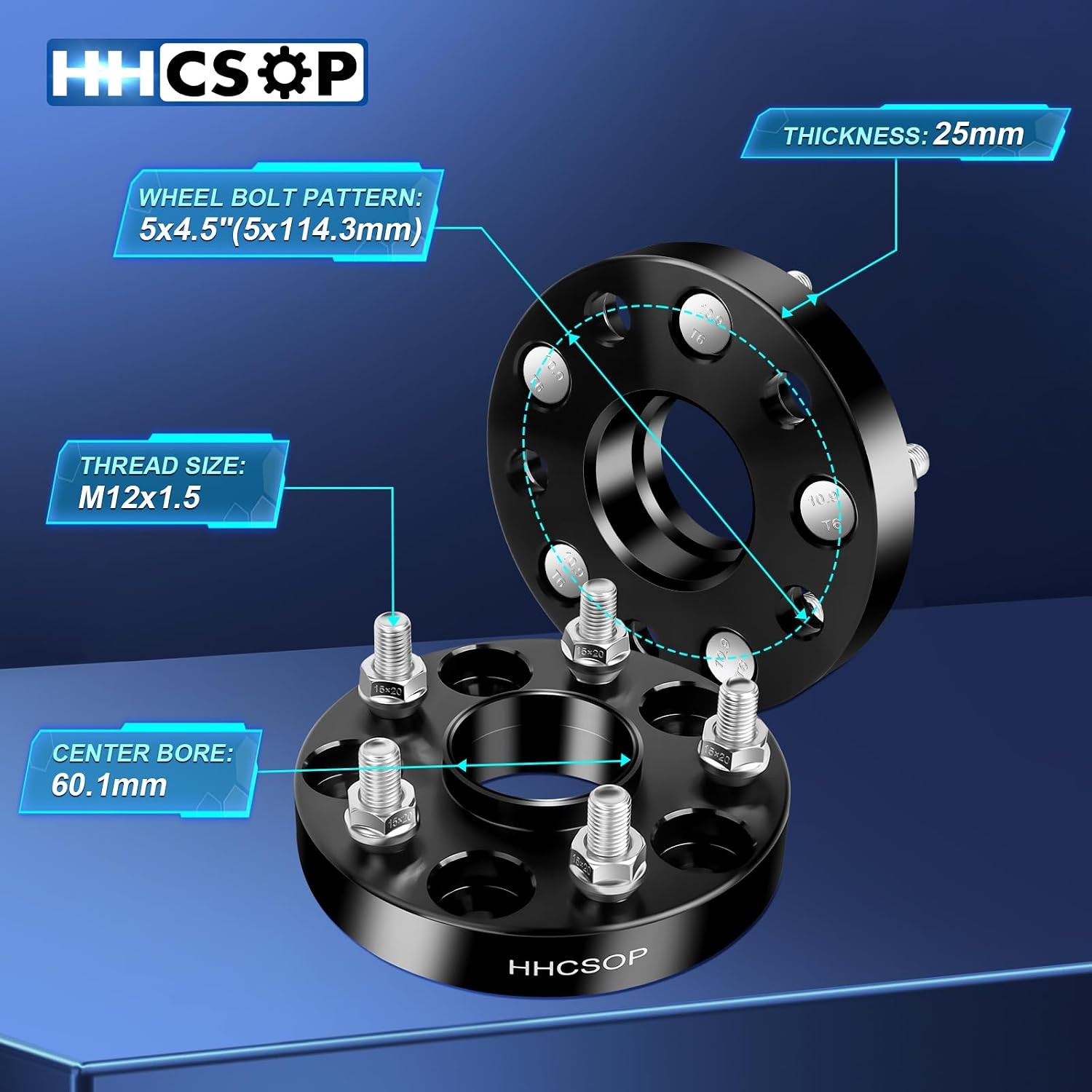 5×4.5 Wheel Spacers 1 Inch Lexus GS IS Toyota Camry 2PCS 12×1.5