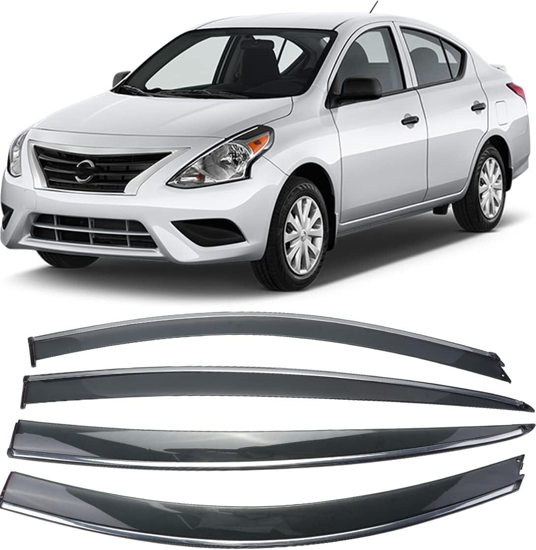 Rain Guards Suitable for 2011-2020 Nissan Versa, Window Visor, Dark Smoke