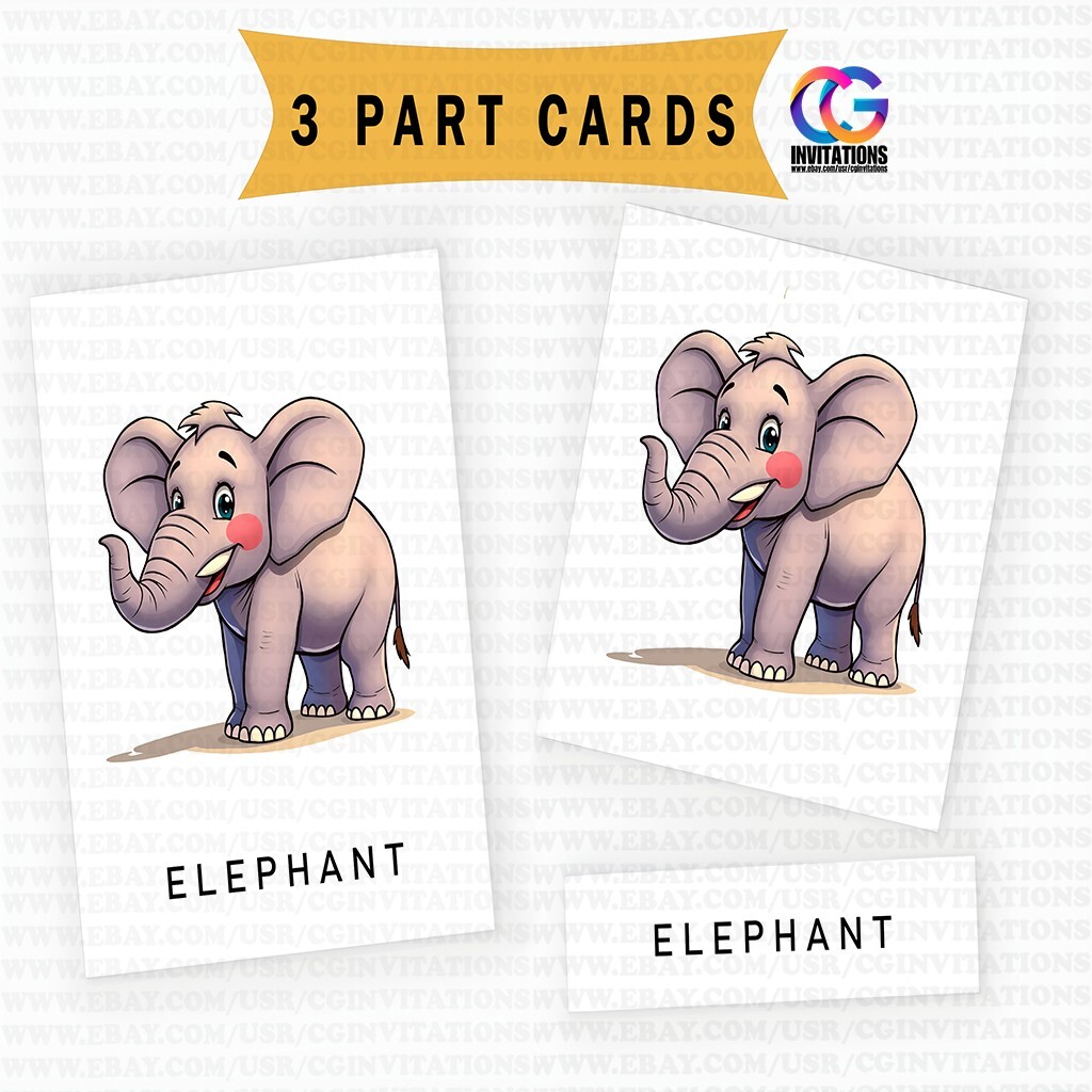 Printable Cute Animals Flash Cards-Montessori-Inspired 30 Card Set for Kids
