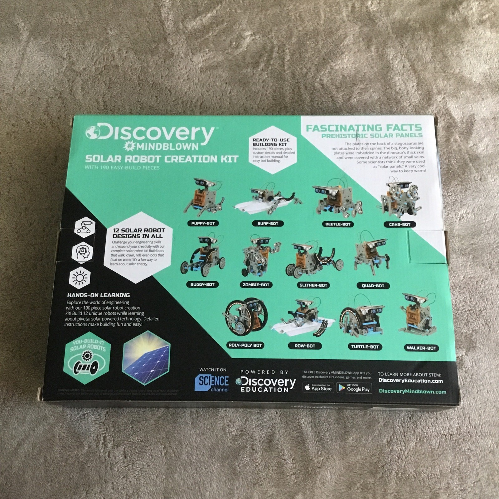 Discovery Mindblown Solar Robot Creation Kit STEM 12 in 1 190 Pcs Kids DIY