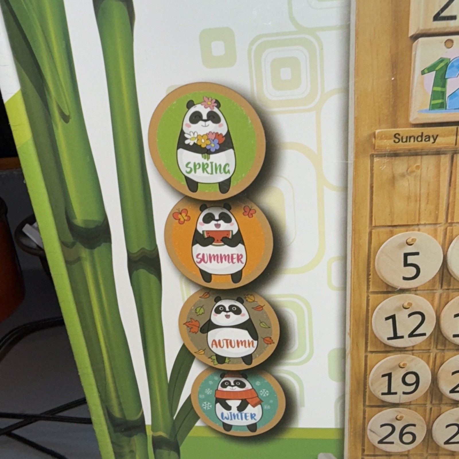 Panda Brothers Wooden Calendar STEM Toy Ages 3+ Multicolor Panda PB-WC-001