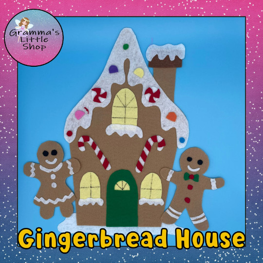 Gingerbread House Felt Board Pieces – Handcrafted Felt Pieces