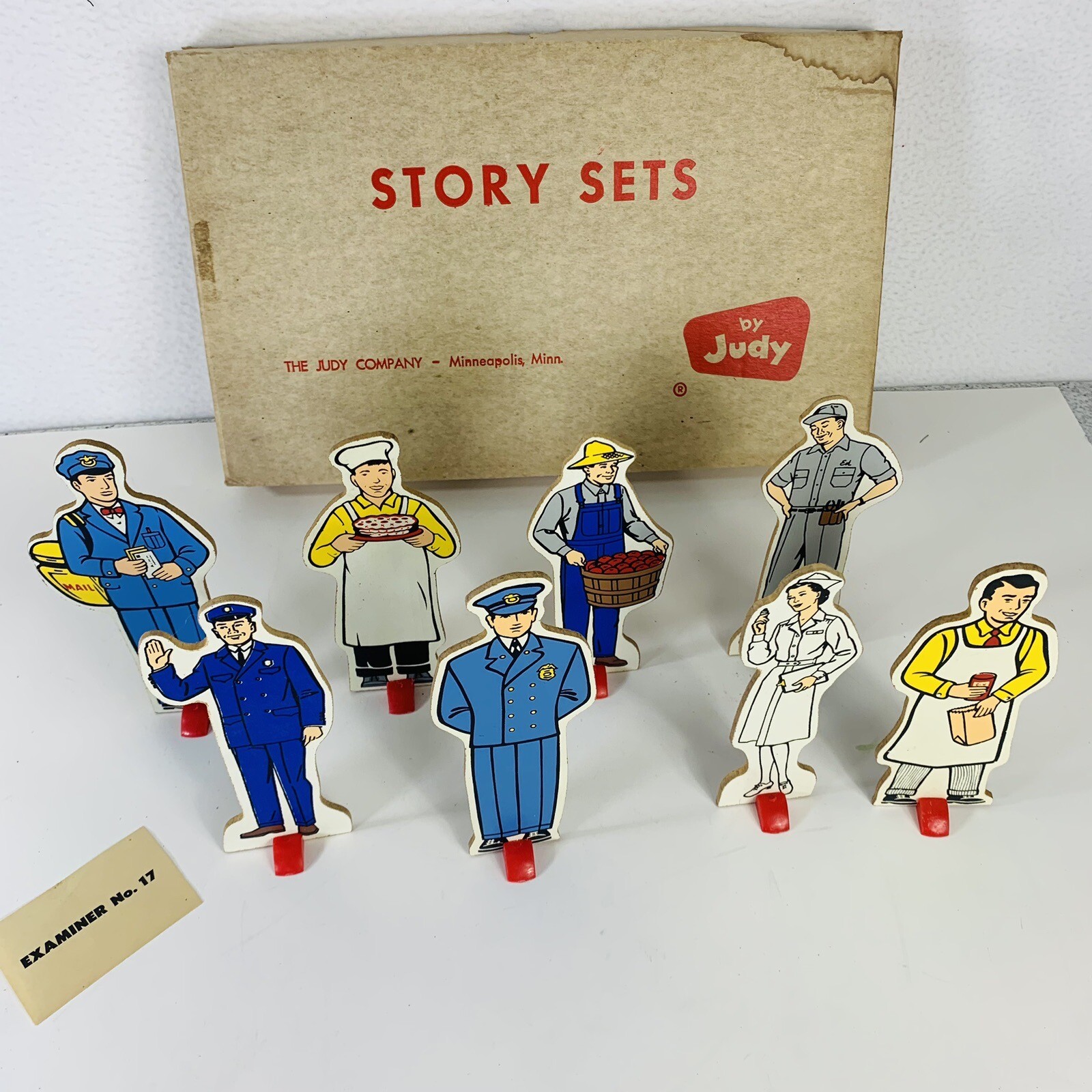 VTG Judy Story Set Of 8 Community Workers Stands Educational Collectibles 60s