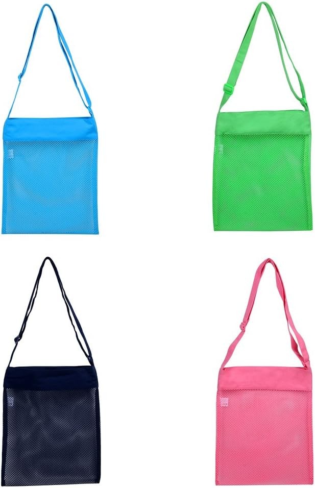 Colorful Mesh Beach Bags 11.4 x 13.7inch Breathable Sea Shell with…