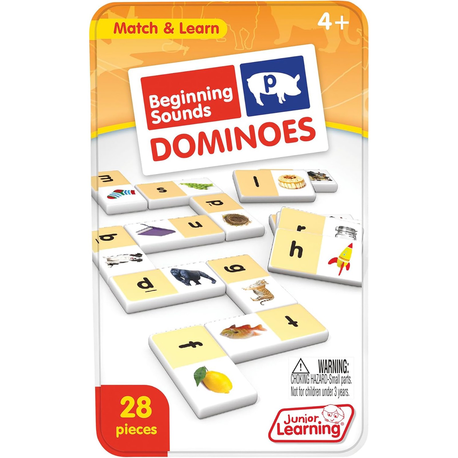 Beginning Sounds Dominoes Junior Learning for Ages 4-5 Kindergarten Learning