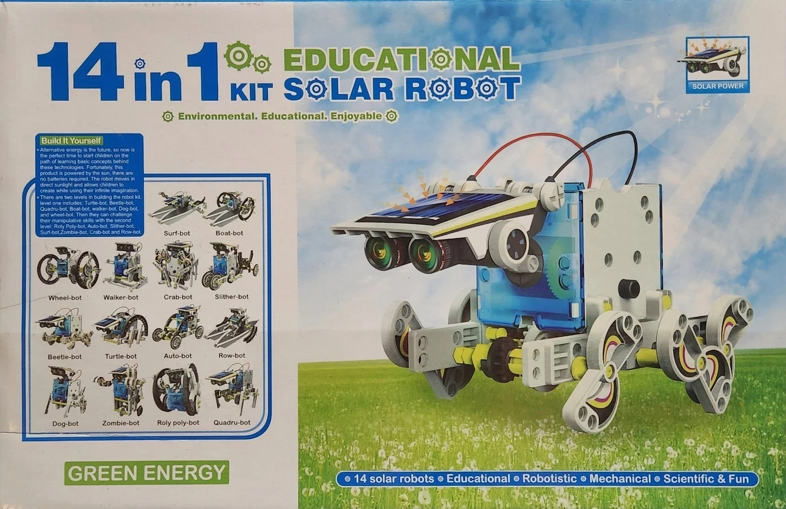 Two STEM Education Solar Powered Robot Building Kit DIY Science Experiment Toys