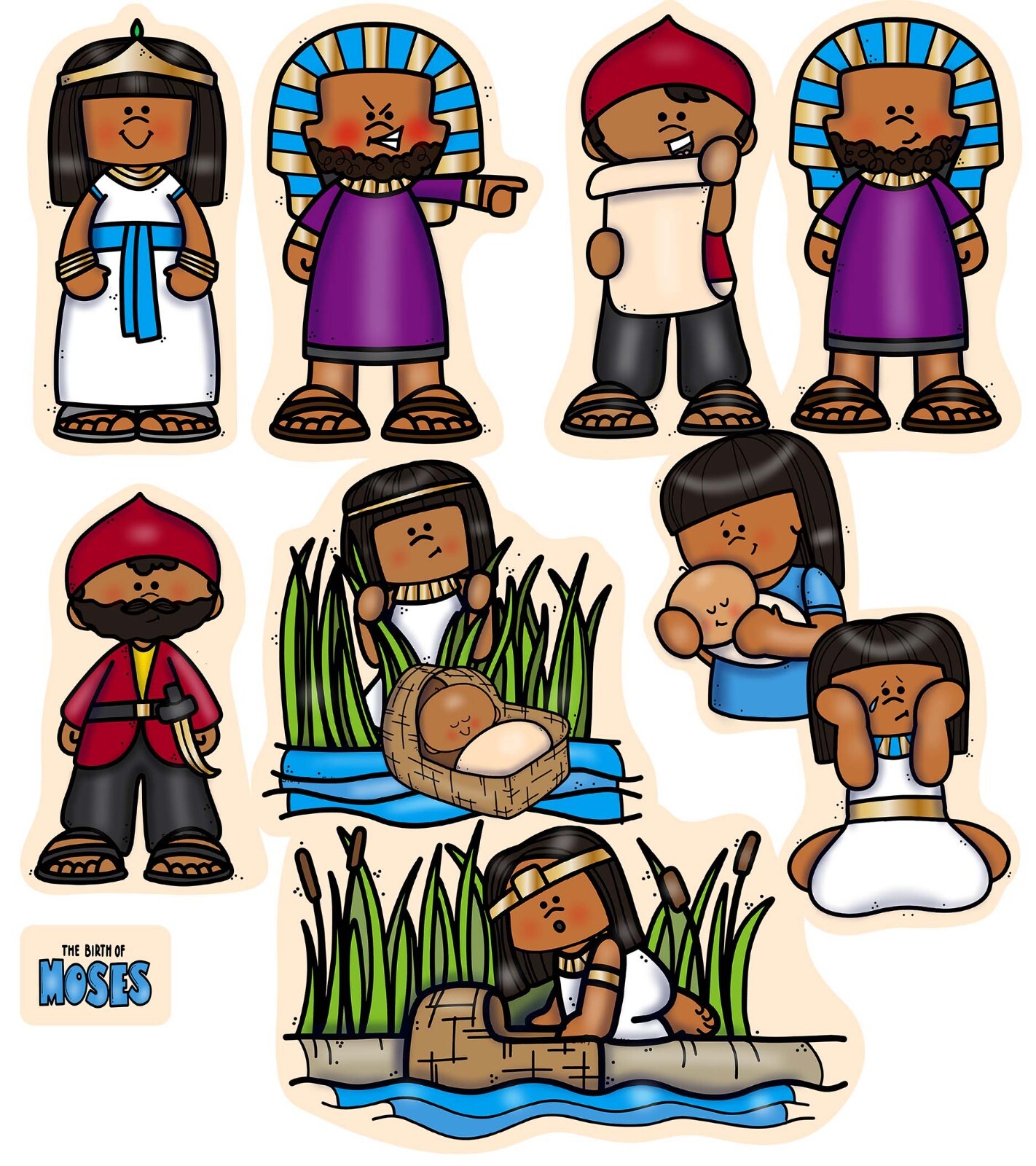Baby Moses Bible Felt Figures Flannel Board Stories Old Testament Story