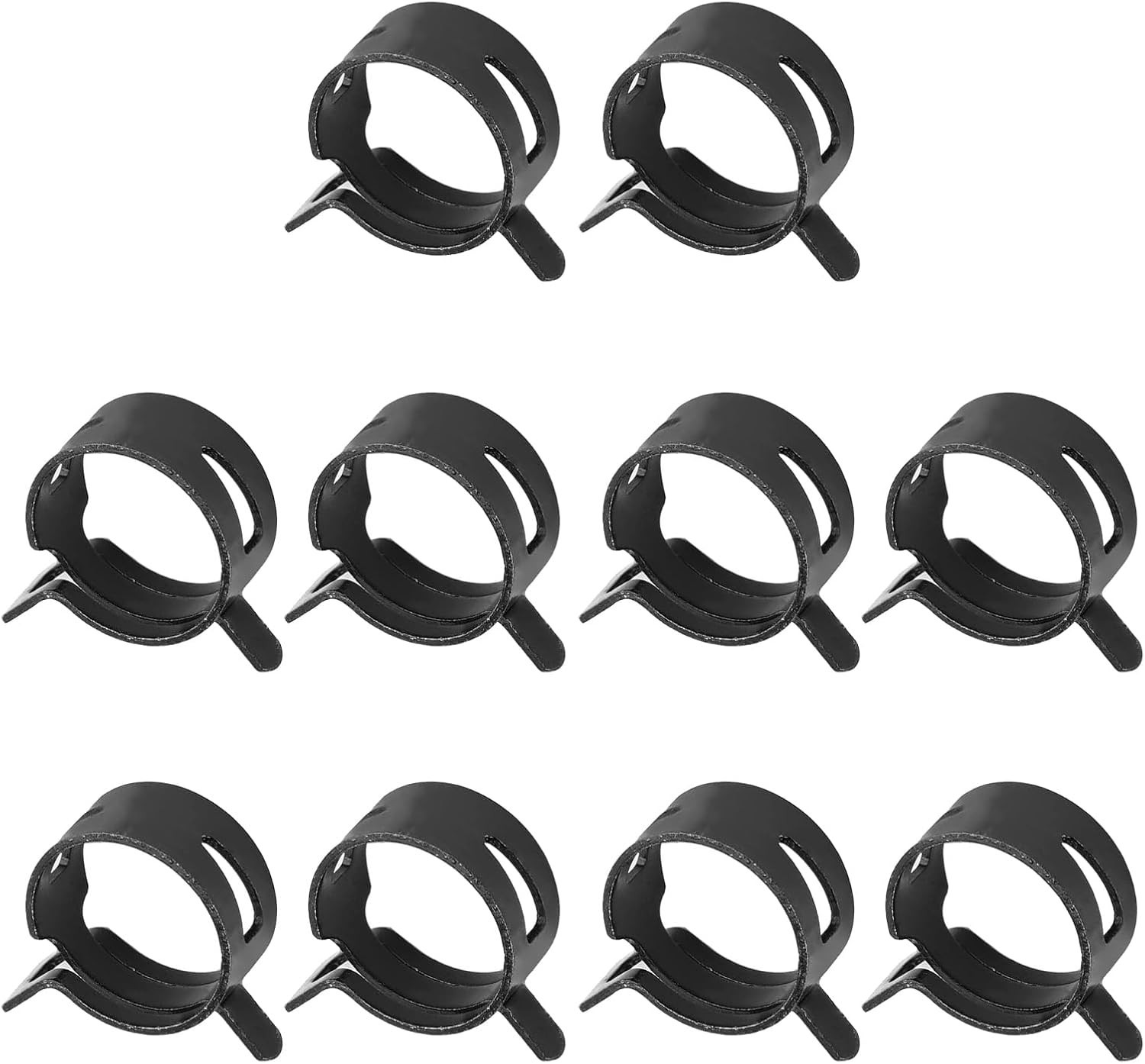 10Pcs 0.91″23mm ID Spring Band Hose Clamps, Black Hose Clamp Fit for 1″ OD Fu…