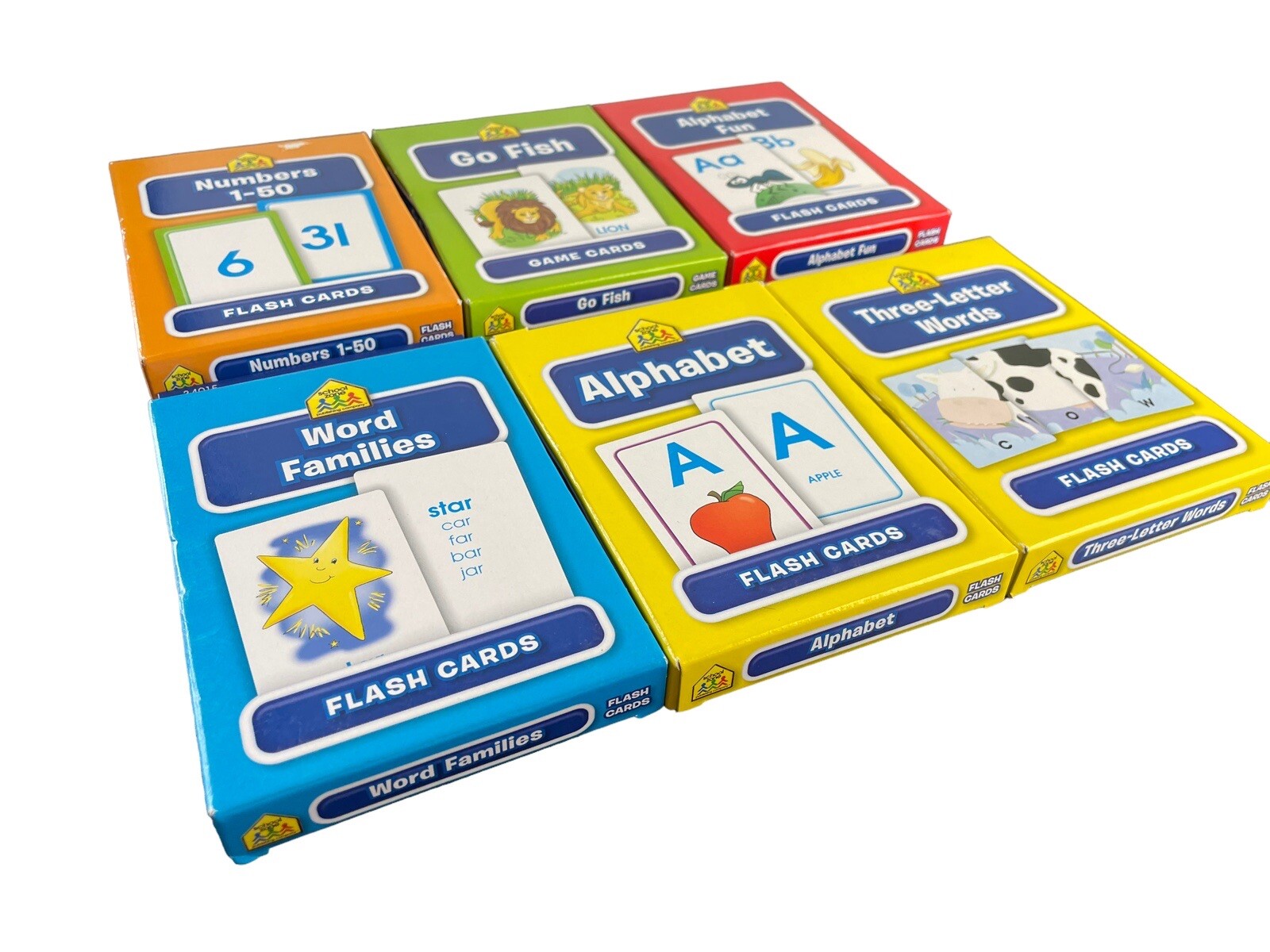 School Zone Flash Cards 6 Set Alphabet Letters Numbers Lot Ages 3 And Up Teacher