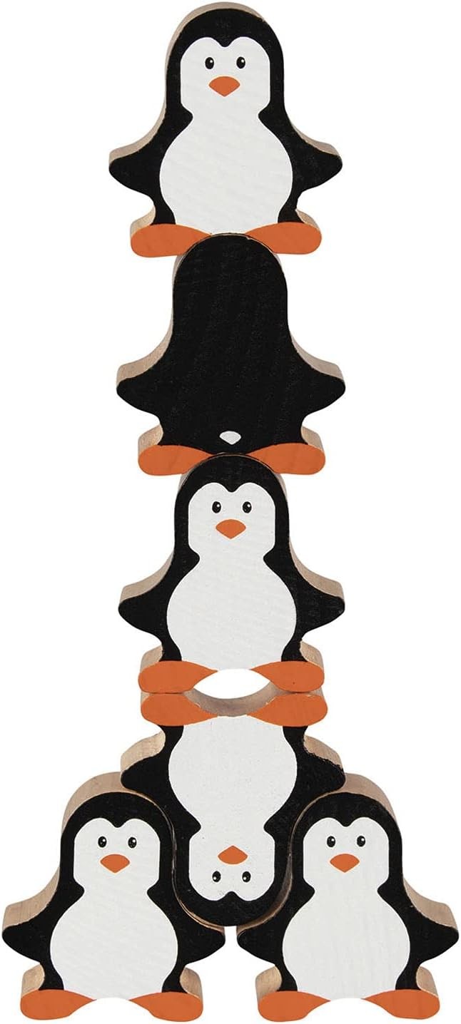 Goki 58683 Penguin Set Stacking and Fit Toys, Multi-Coloured (Multi-Coloured)