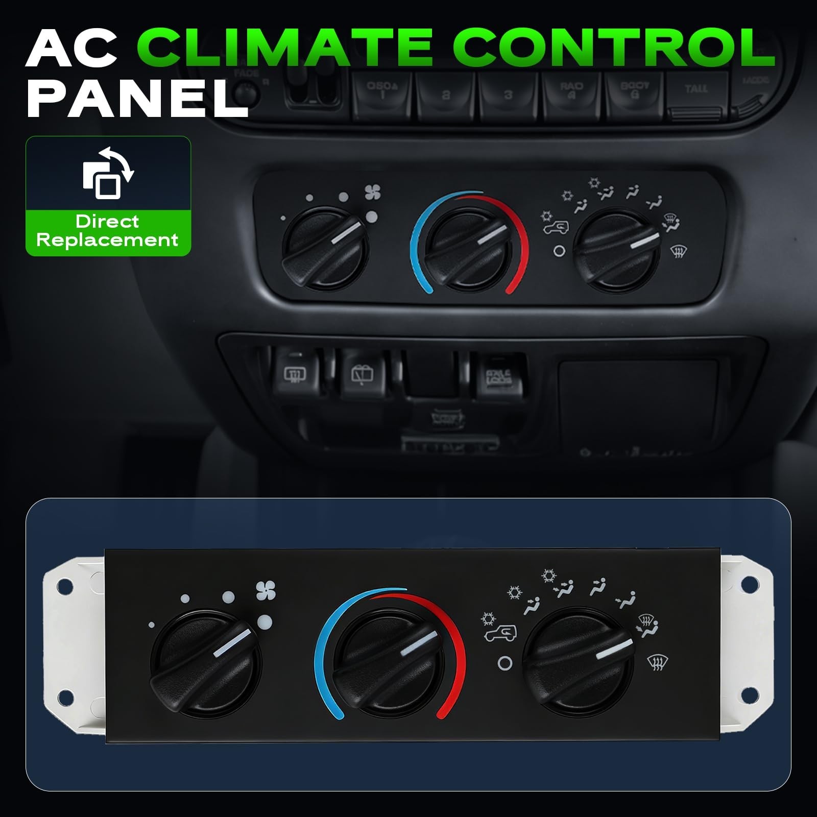 HVAC A/C Heater Climate Control Module Panel Fit for Jeep Wrangler TJ (1999-2…
