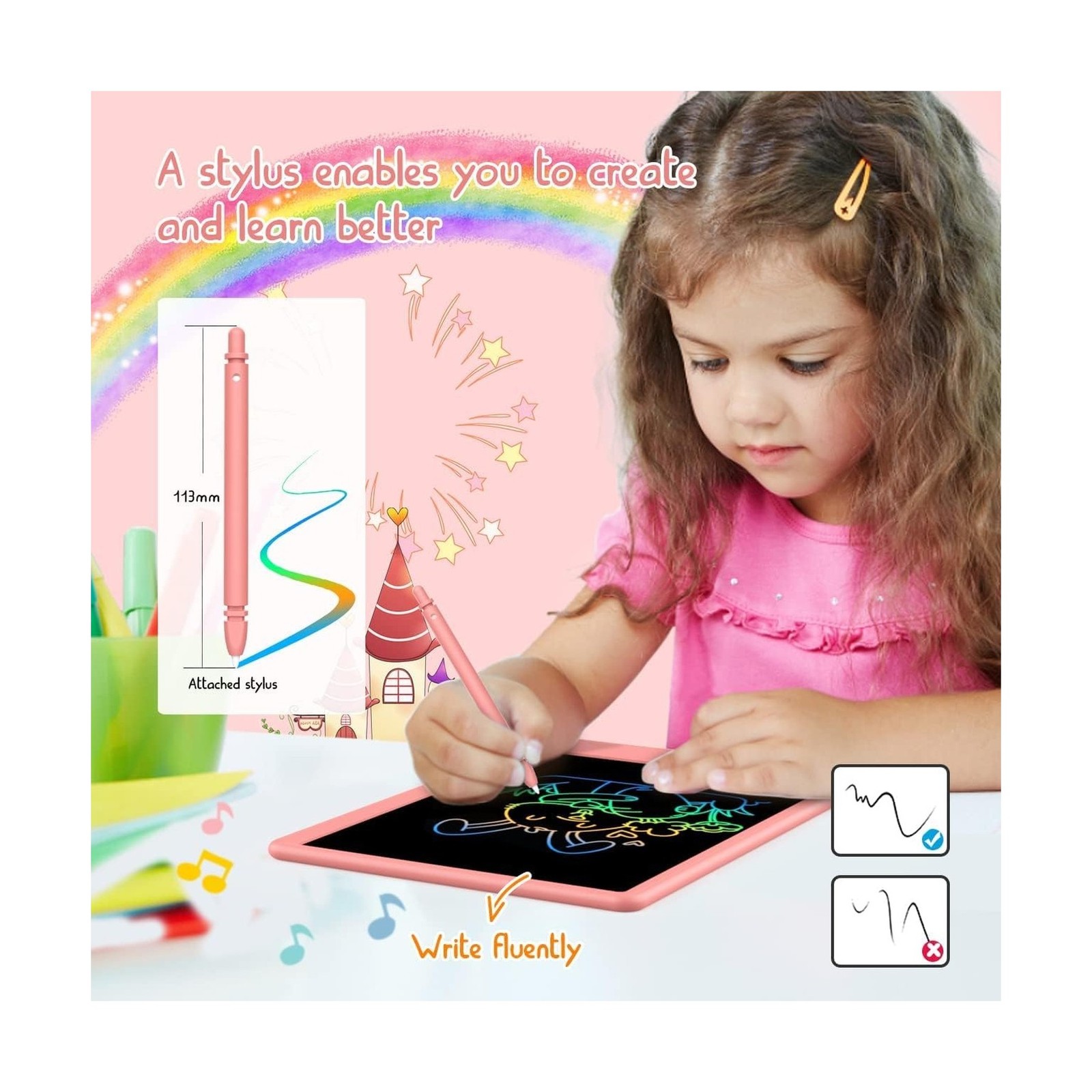 LCD Writing Tablet Doodle Board,10.5 inch Colorful Drawing Pad,Elec… Fast Ship