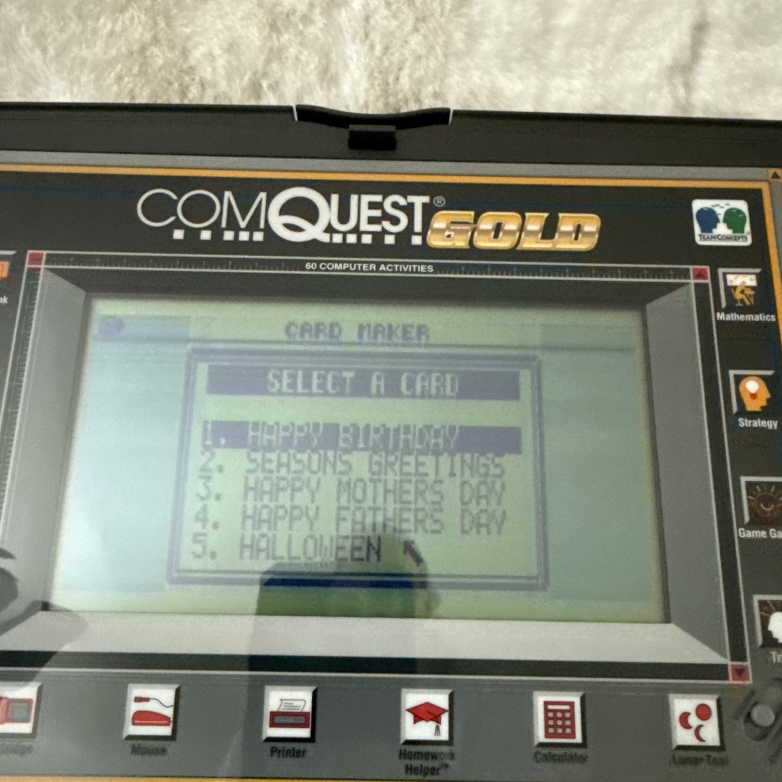 ComQuest Gold Vintage Kids Computer Laptop EXCELLENT Condition by Team Concepts